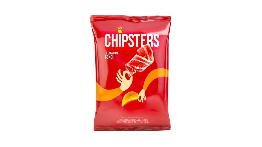 CHIPSTERS კარტოფილის ჩიფსები natural bacon (110 g)