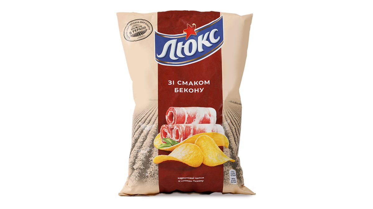 ლუქსი Chips with bacon (125 გრ)