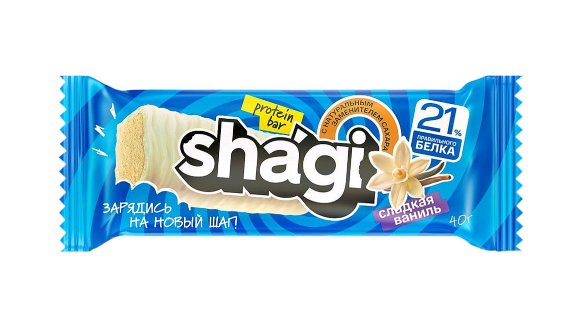 Shagi პროტეინის ბარათი Shagi Vanilla Flavor (40 g)