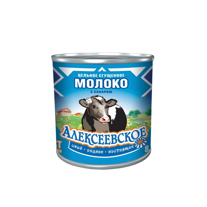 ალექსევსკოე Condensed Milk შესქელებული რძე 8.5% (380 გ)