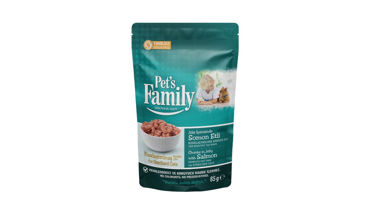 Jelly PetsFamily Pet Food sterilized cats with salmon