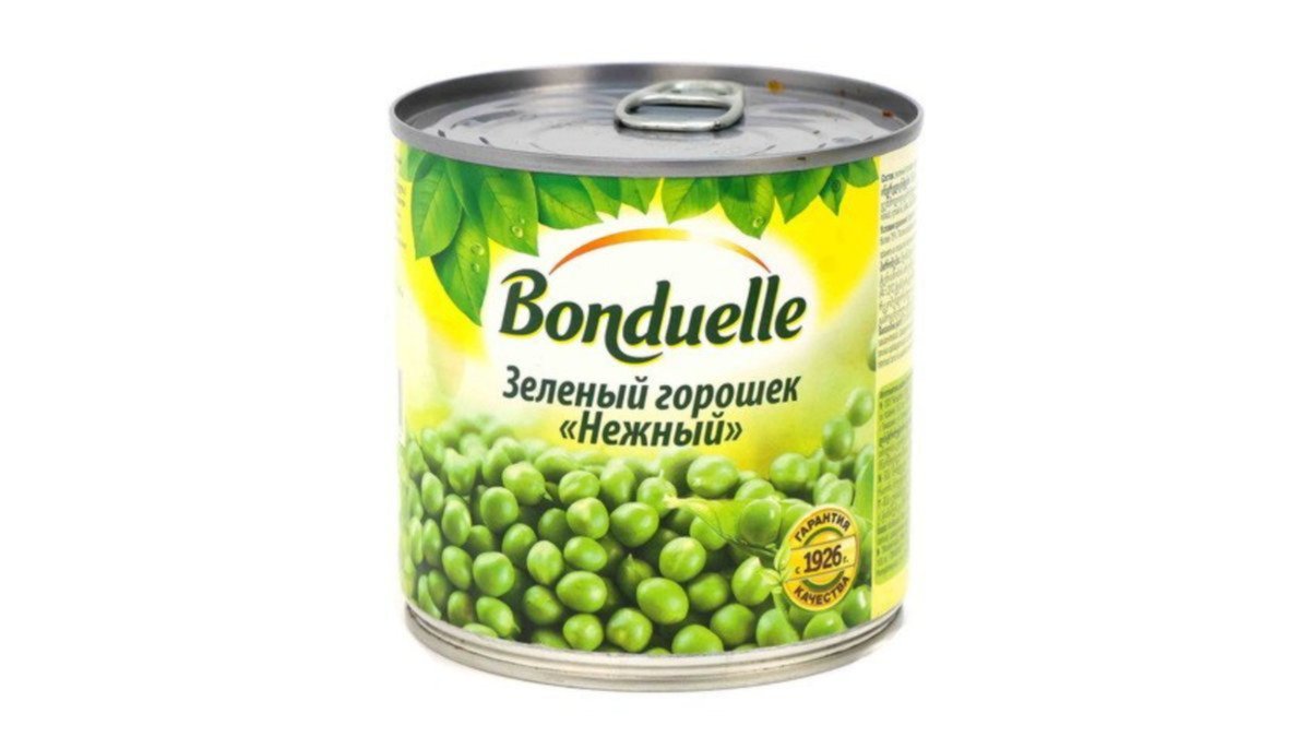 Bonduelle Canned Peas დაკონსერვებული მწვანე ბარდა (425 გრ)