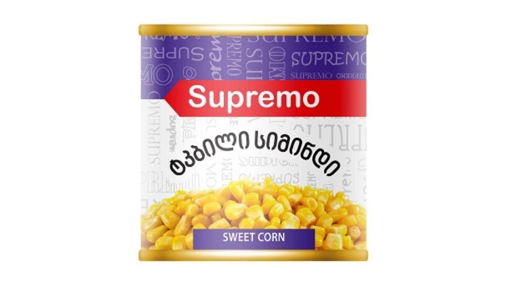 Supremo კონსერვირებული სიმინდი canned corn (425 ml)