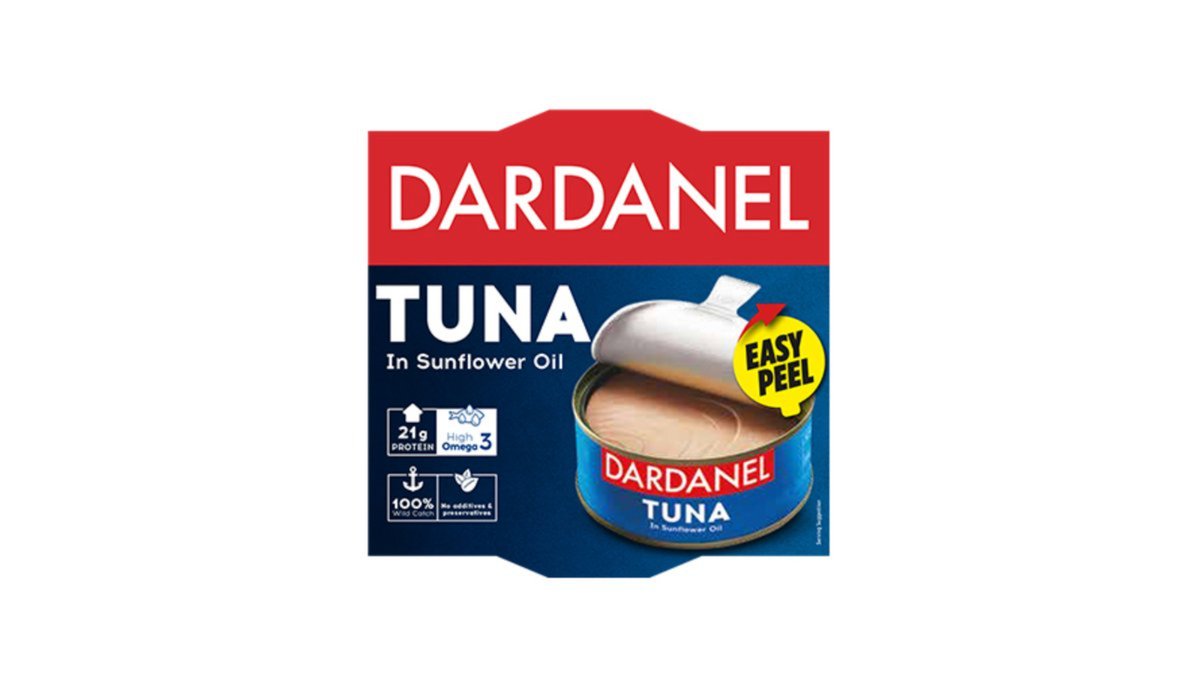 DARDANEL კონსერვირებული თევზი tuna in sunflower oil (140 g)