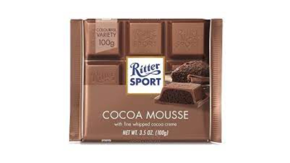 Ritter Sport Chocolate Alpine Milk Chocolate with Cocoa Mousse Filling (100 g)