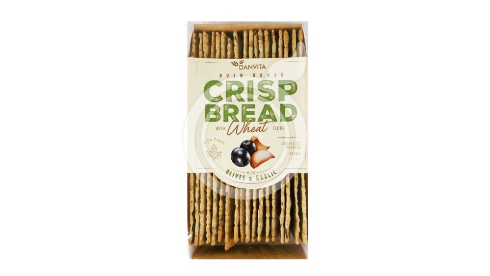 Danvita Crispy Bread Olives, Garlic (130 g)