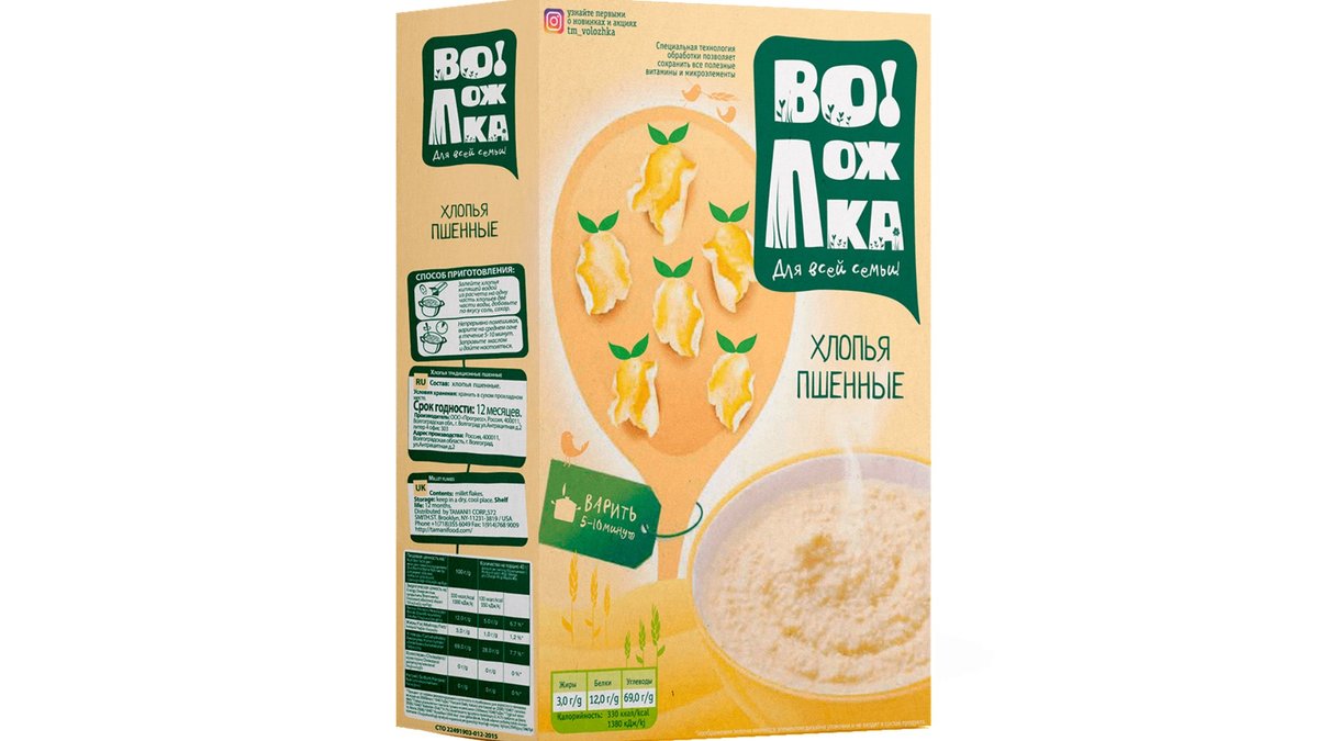 ვოლოჟკა Volozhka Flakes Volozhka traditional millet 400g traditional millet (400 g) traditional millet (400 g)
