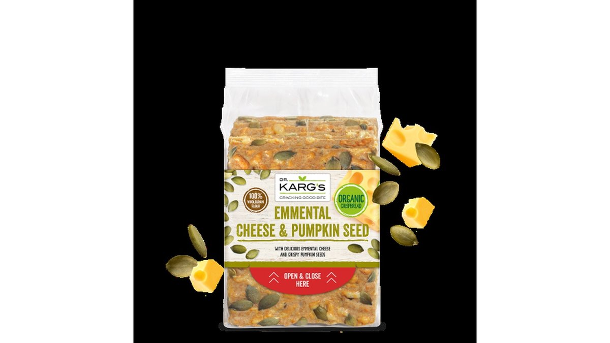 DR. KARGS Wheat Crispbread with Emmental cheese and pumpkin seeds (200 g)