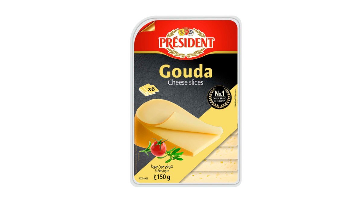 President Cheese Gouda slices 45% (150 g)