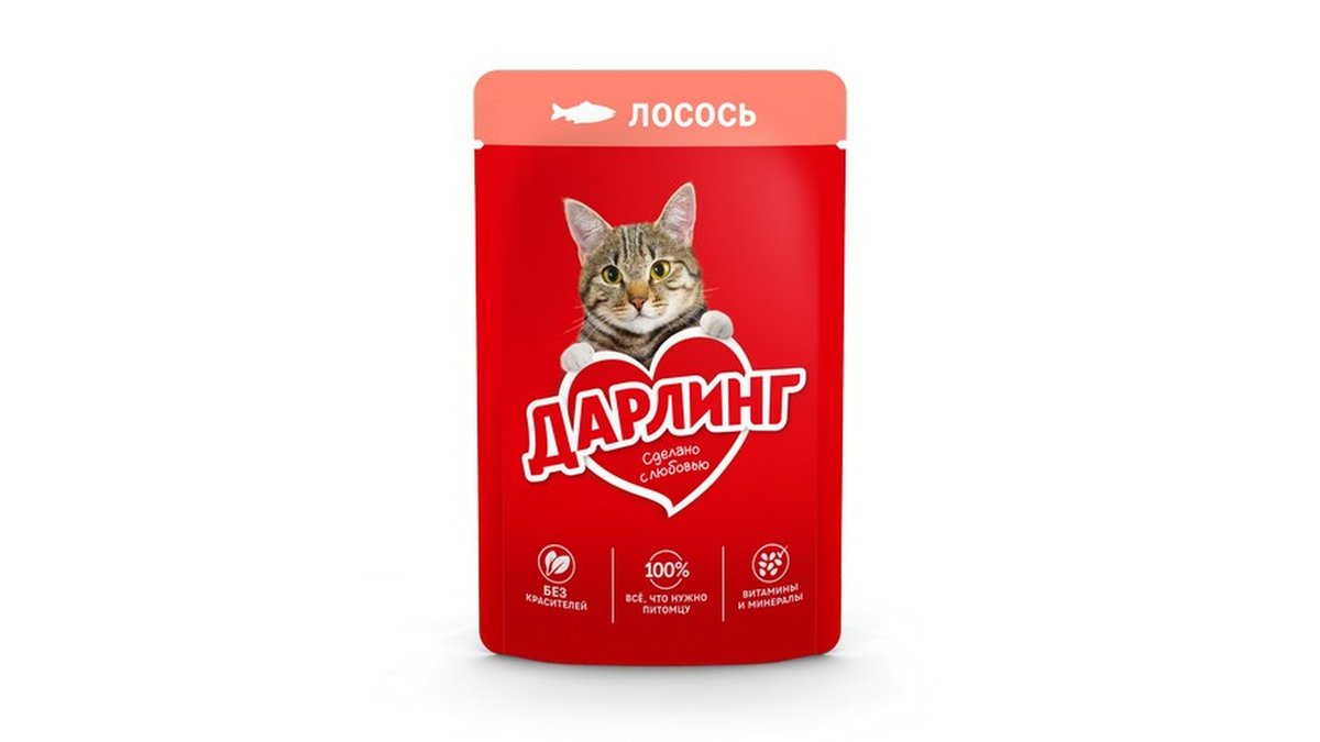 Darling ცხოველების საკვები with Salmon (75 g)