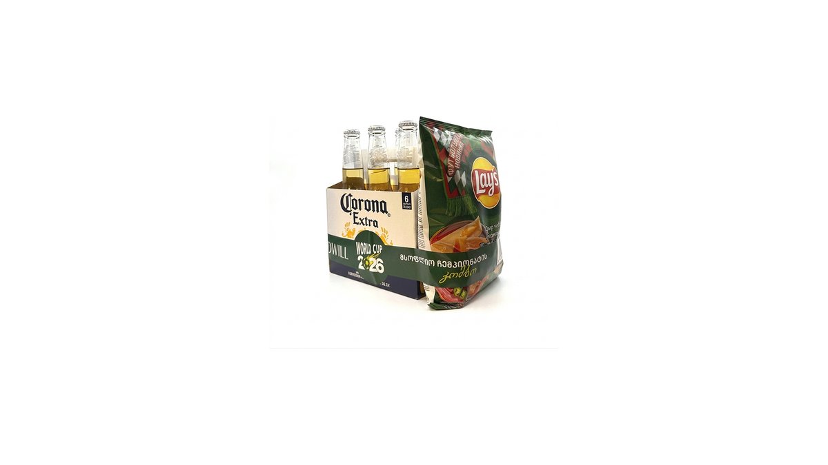Corona beer 6 pcs + chips with cheese and jalapeno flavor