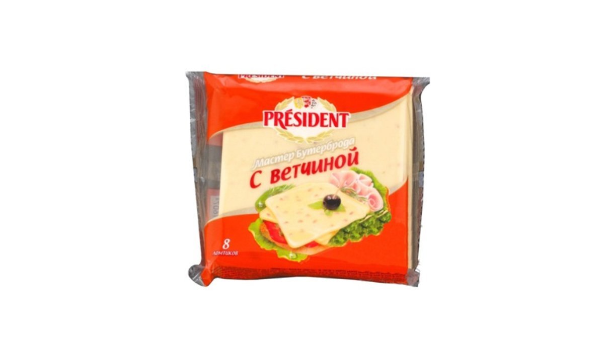 President ყველი with ham slices (150 gr)