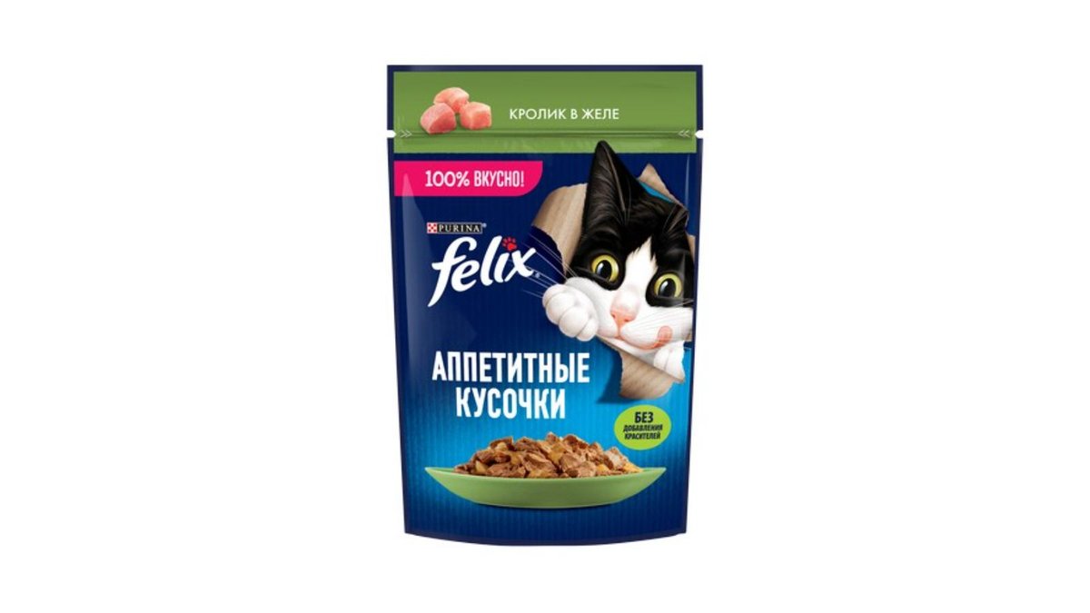 Felix ცხოველების საკვები jelly with rabbit (75 g)