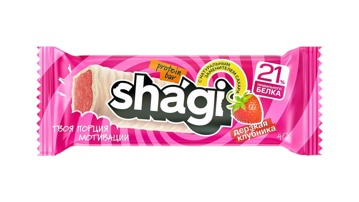 Shagi პროტეინის ბარათი Strawberry Flavor (40 g)