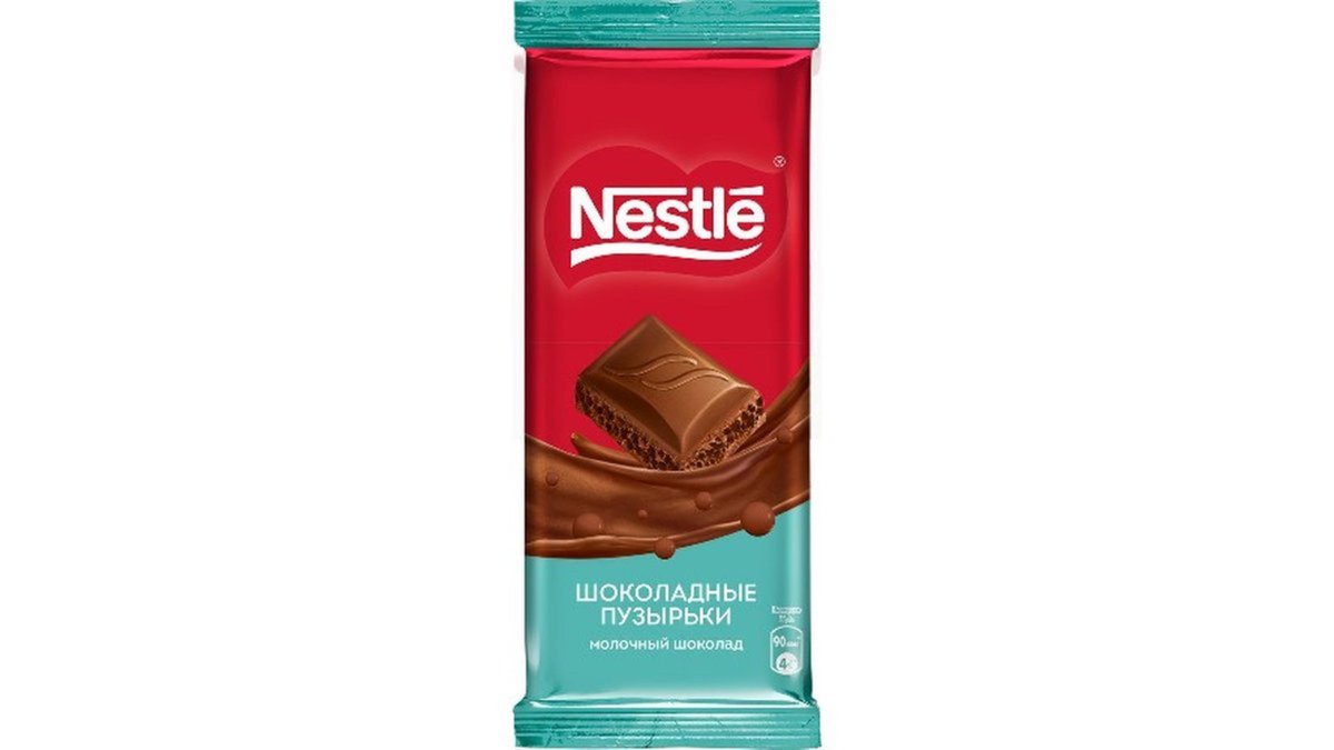 Nestlé შოკოლადი with white chocolate bubbles (75 g)