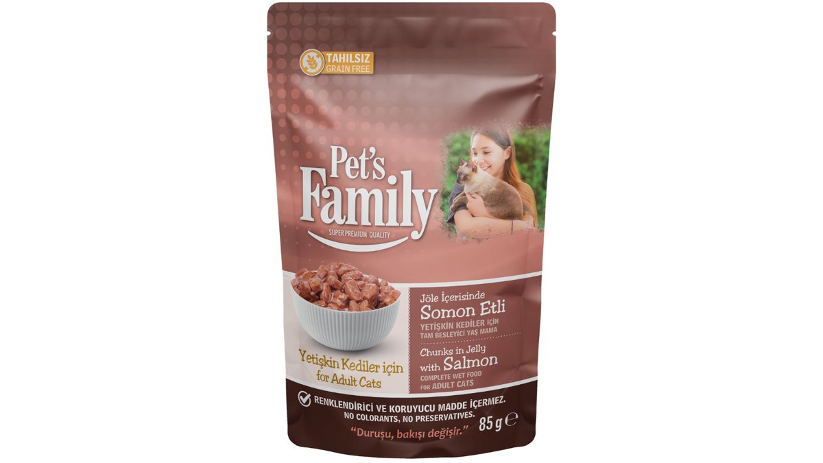 Jelly PetsFamily ცხოველების საკვები jelly with salmon (85 g)