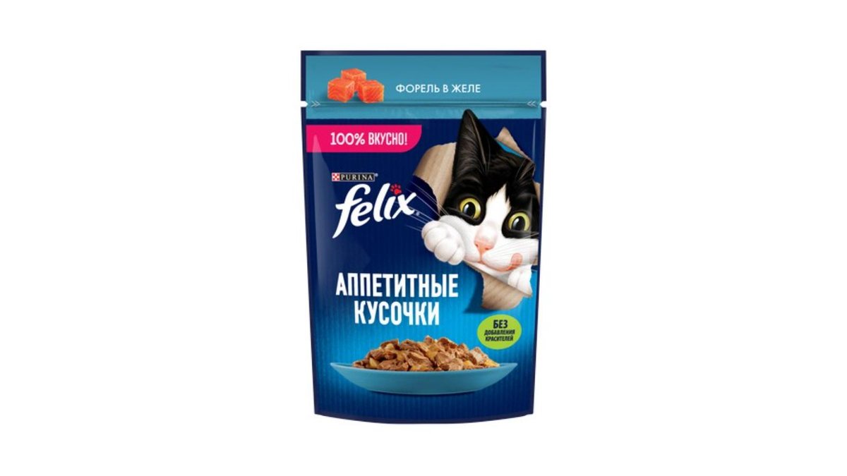 Felix ცხოველების საკვები jelly with trout (75 g)