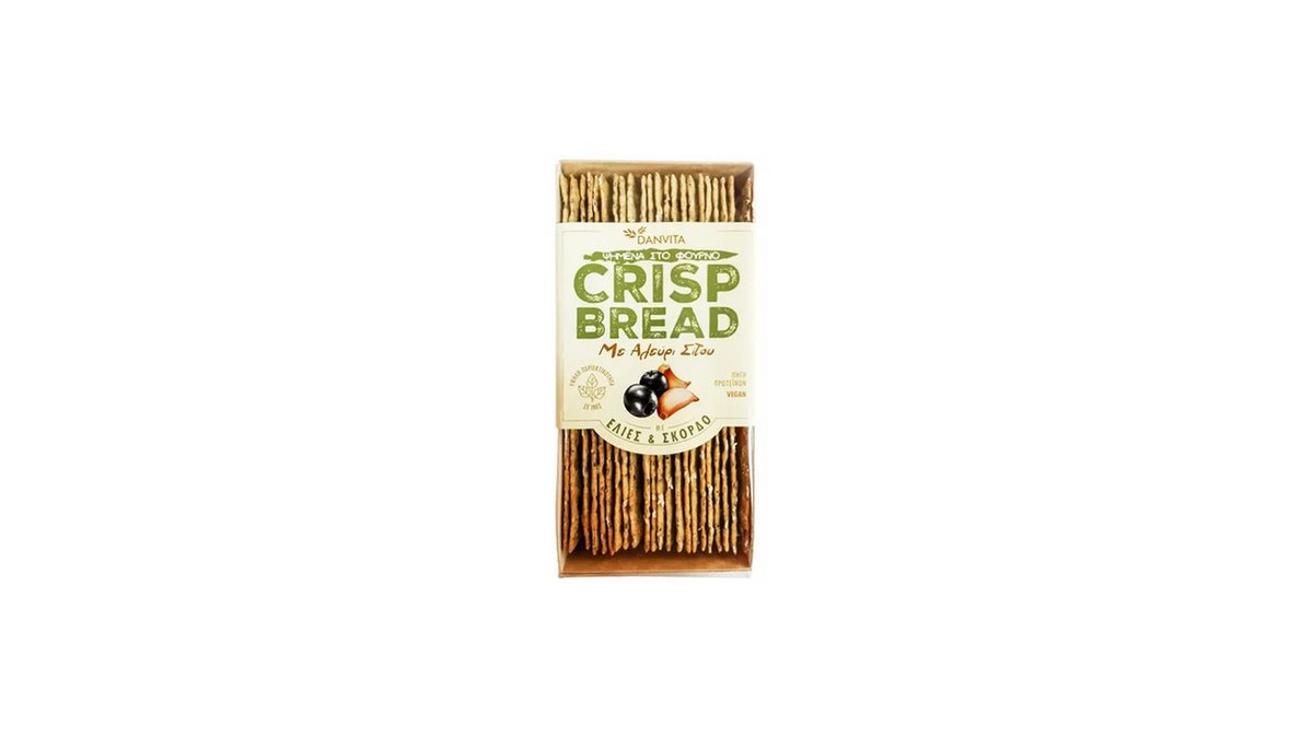 Danvita Crispy Bread Olives, Garlic (130 g)
