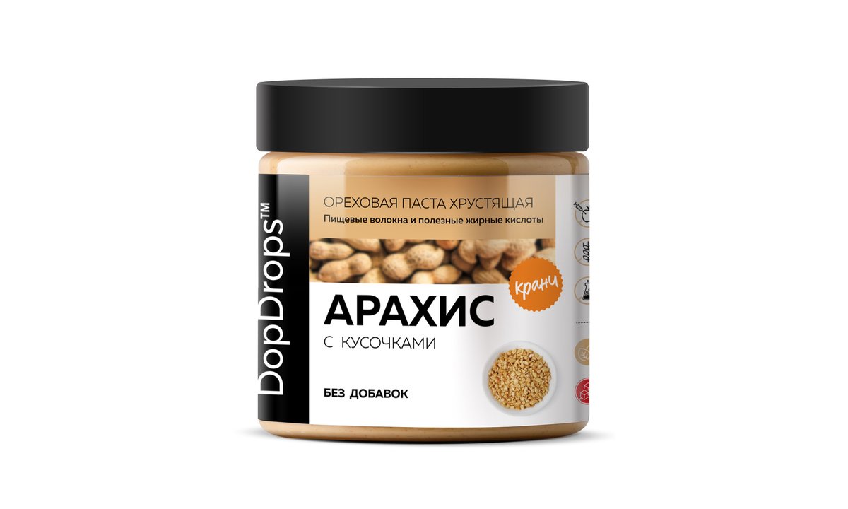 DopDrops spread Peanuts without additives Crunch (500 g)