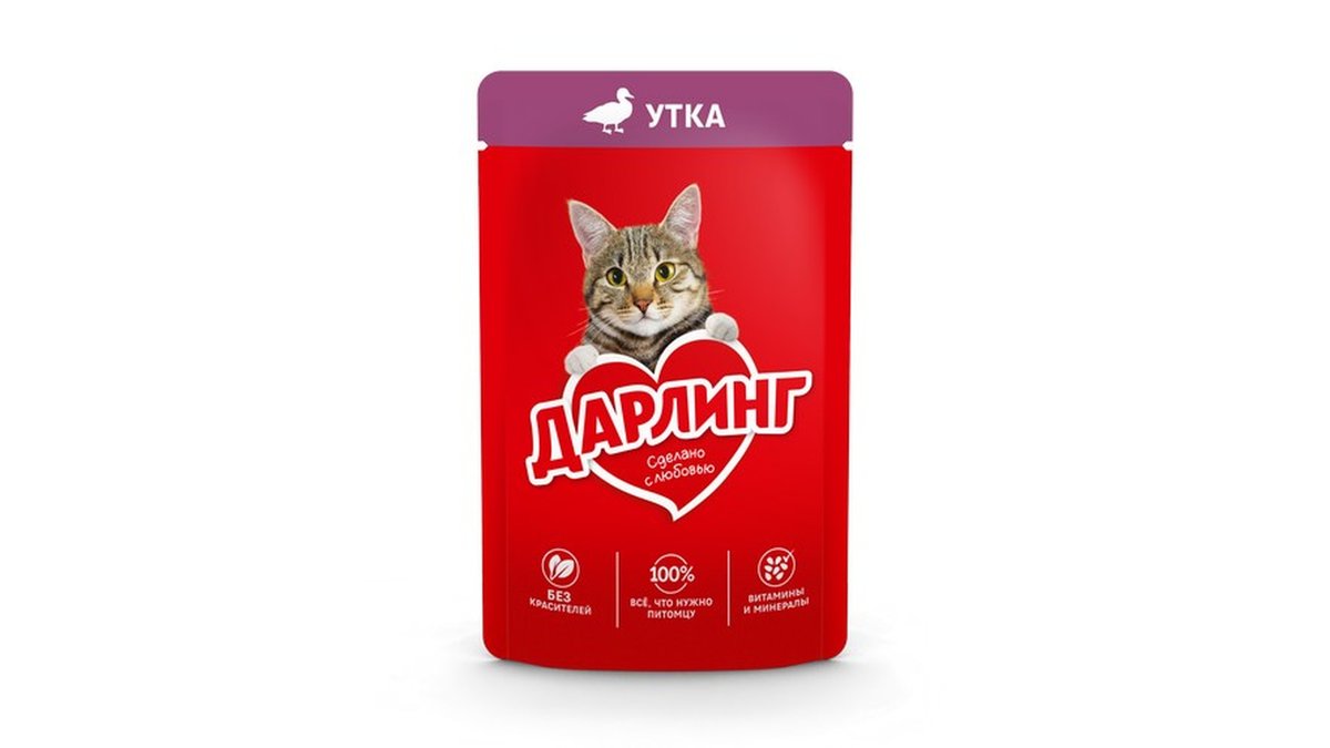 Darling ცხოველების საკვები with Duck (75 g)